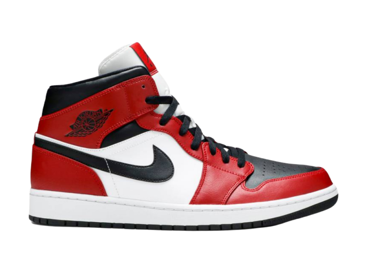 nike air jordan 1 mid chicago toe