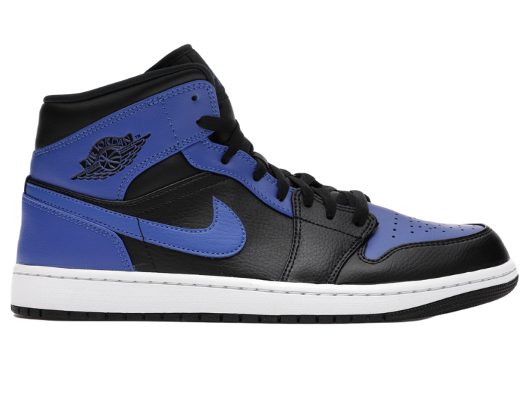 Nike Air Jordan 1 Mid Hyper Royal Tumbled Leather