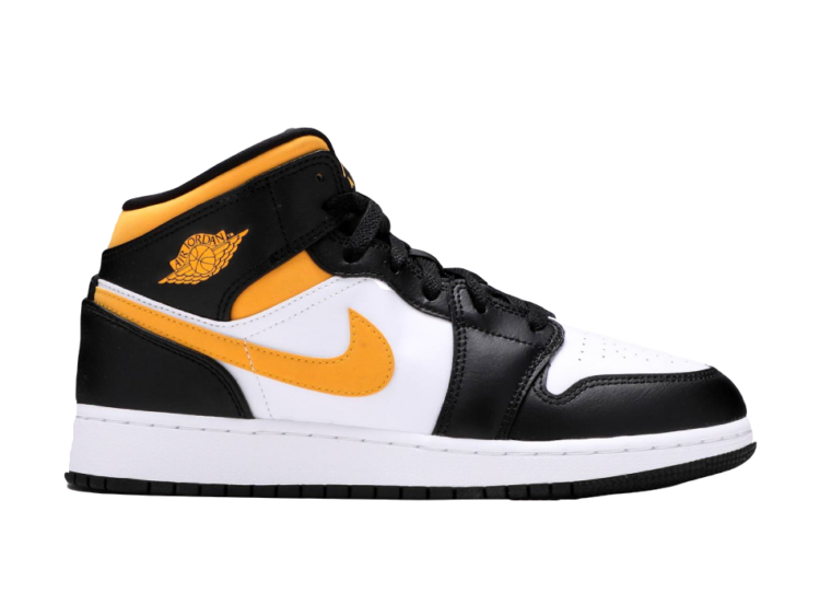 Nike Air Jordan 1 Mid White Pollen Black (GS)