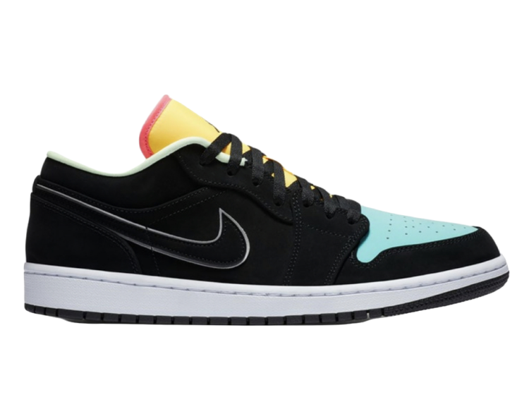 Nike Air Jordan 1 Low Black Aurora Green Laser Orange