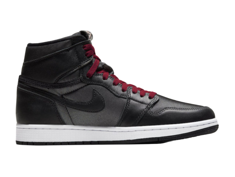 Nike Air Jordan 1 Retro High Black Satin Gym Red