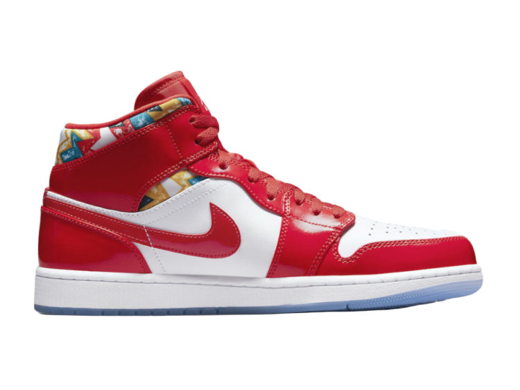 Nike Air Jordan 1 Mid Barcelona Sweater Red Patent