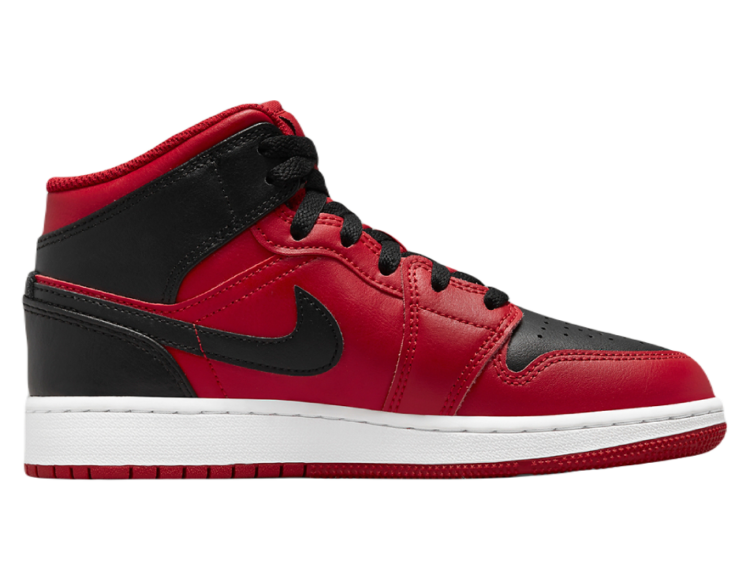 nike air jordan 1 mid reverse bred (gs)