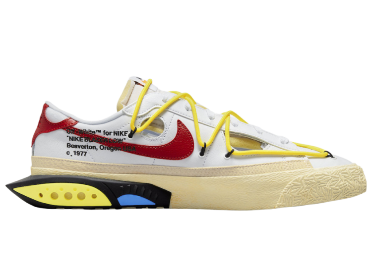 nike blazer low off white university red