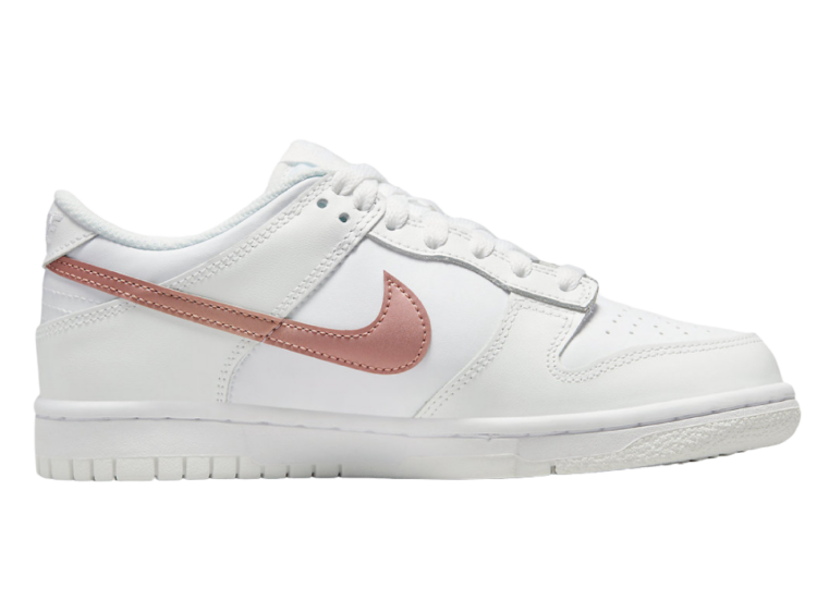 nike dunk low white pink (gs)