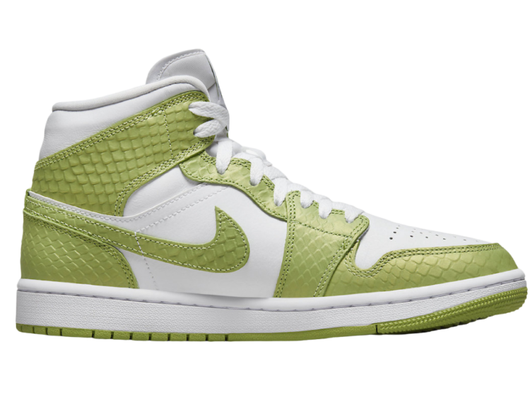 nike air jordan 1 mid green python (w)