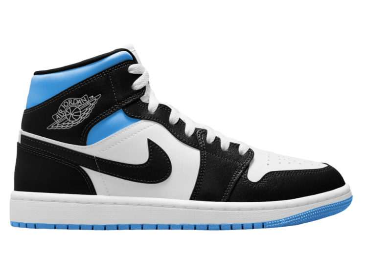 nike air jordan 1 mid university black white (w)