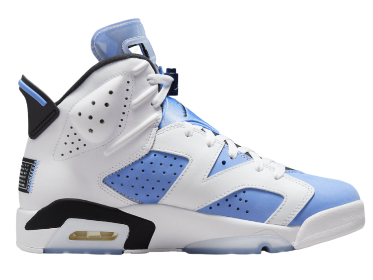nike air jordan 6 retro unc white