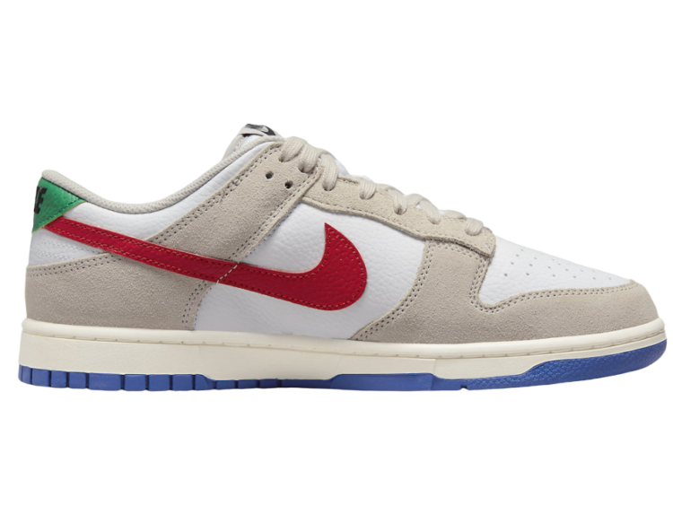 nike dunk low light iron ore red blue