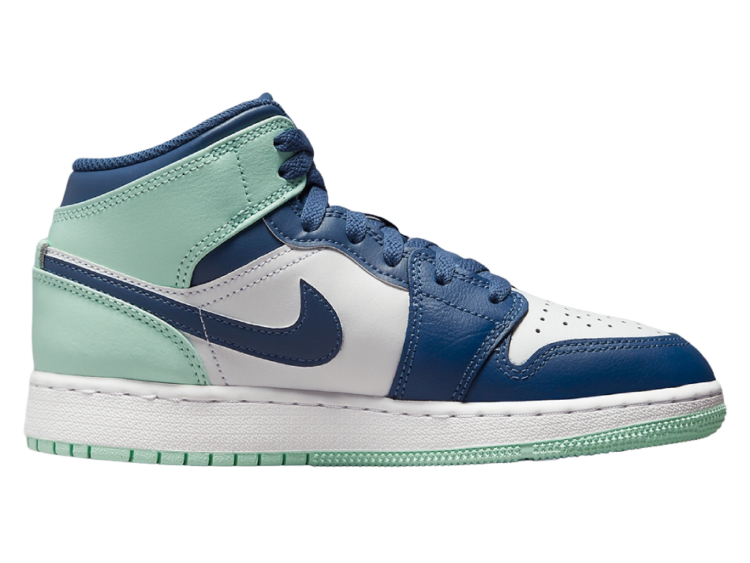 nike air jordan 1 mid blue mint (gs)