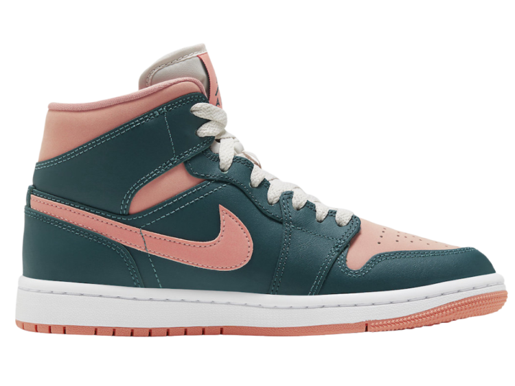 nike air jordan 1 mid dark teal green (w)