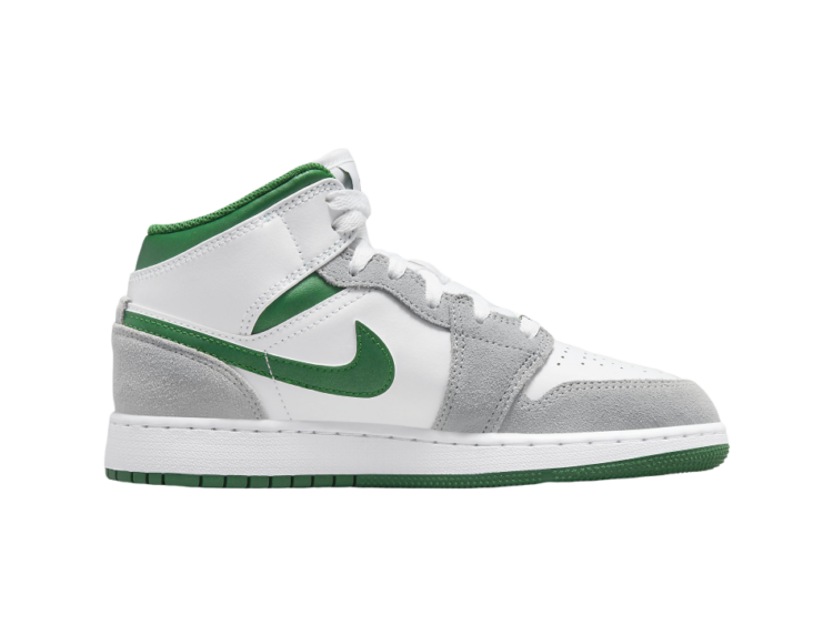 nike air jordan 1 mid se white pine green (gs)