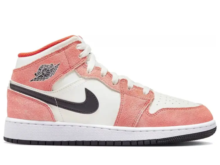 nike air jordan 1 mid se orange suede (gs)