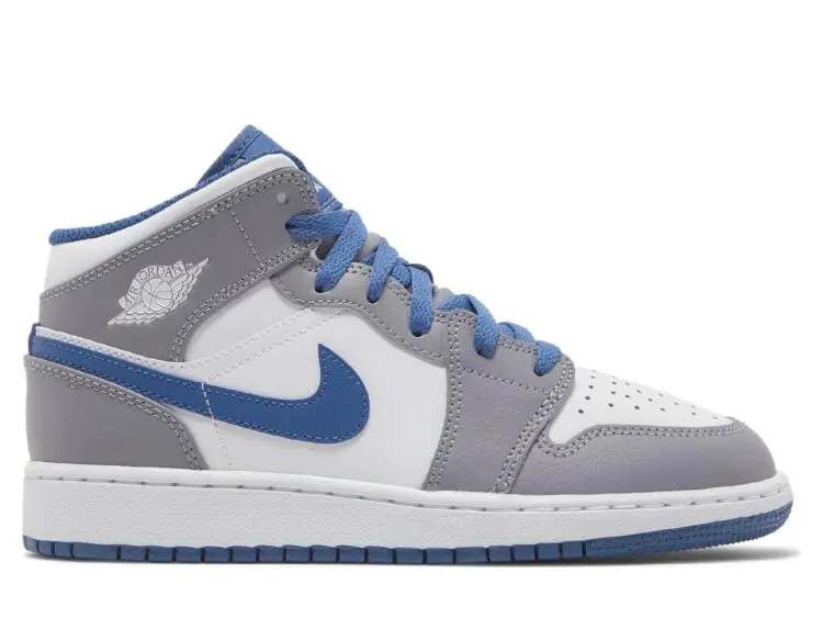 nike air jordan 1 mid true blue cement (gs)