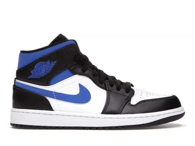 nike air jordan 1 mid white black racer blue