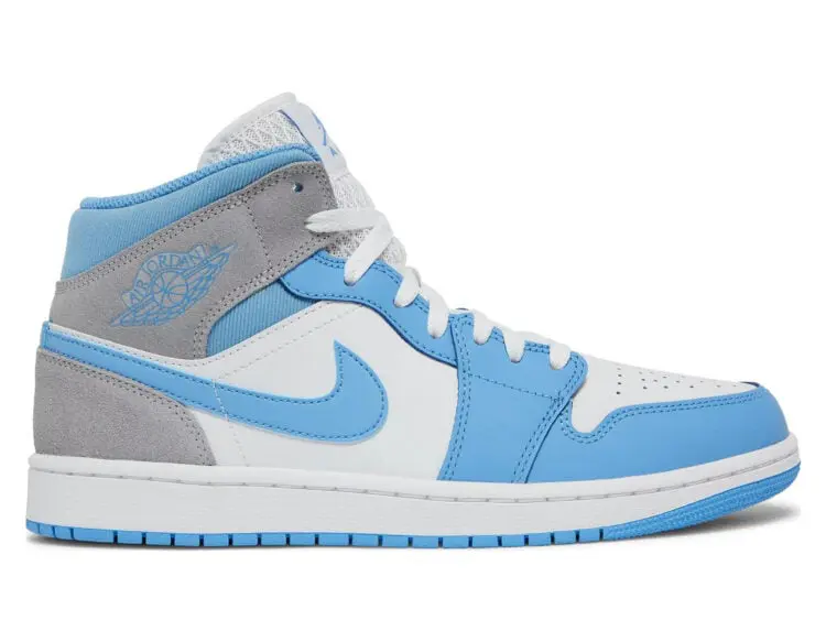 nike air jordan 1 mid university blue grey