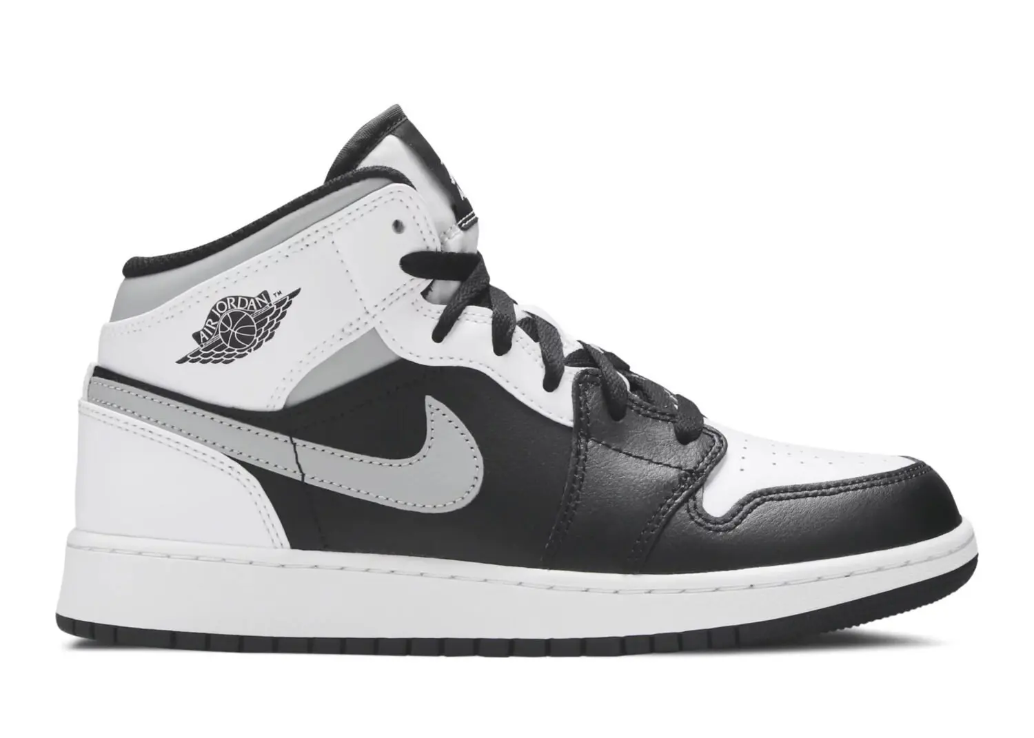 nike air jordan 1 mid white shadow (gs)
