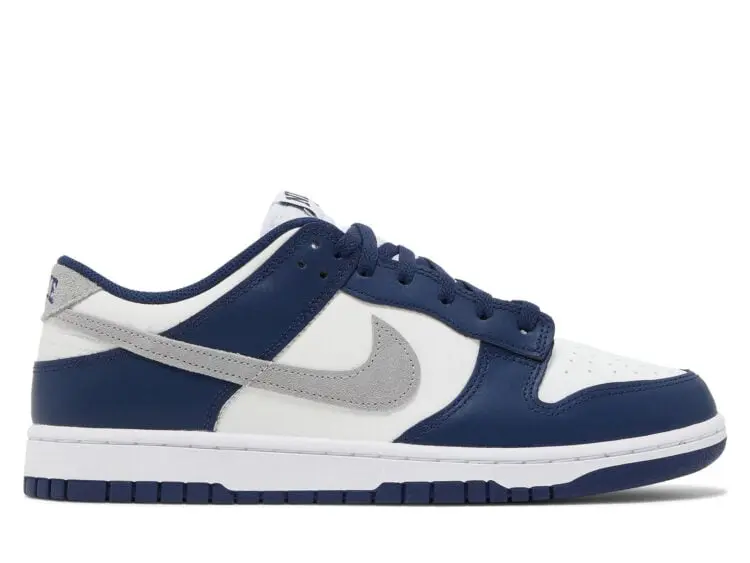 nike dunk low summit white midnight navy