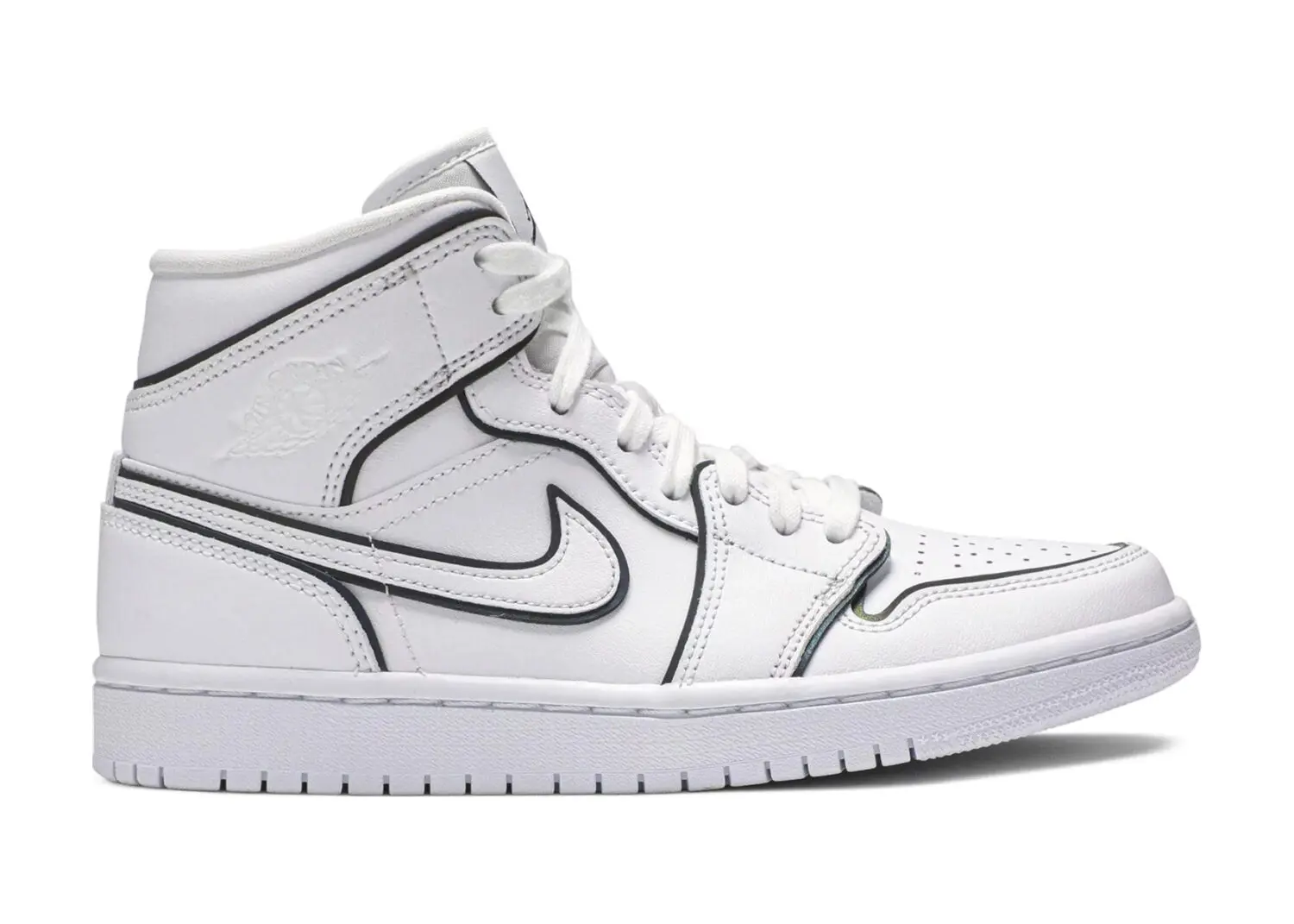 nike air jordan 1 mid iridescent reflective white (w)