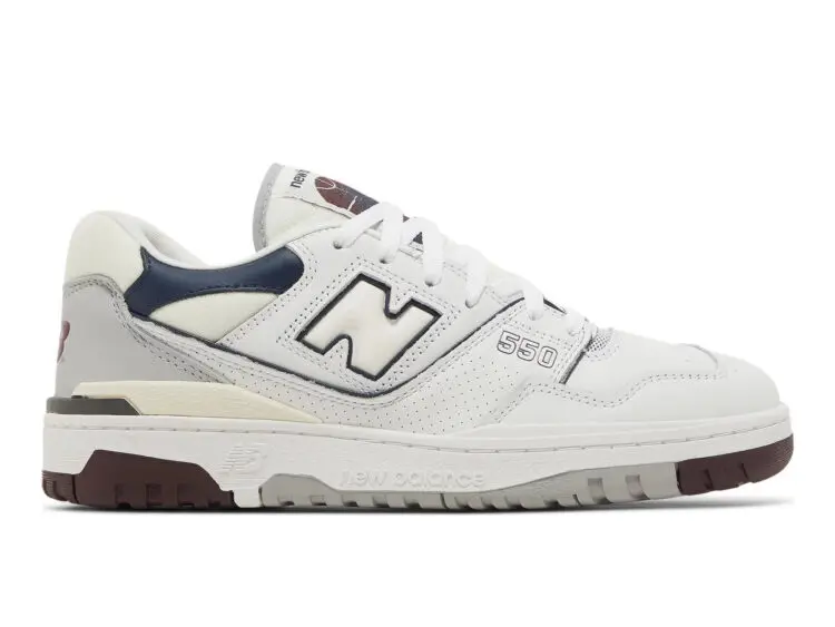 new balance 550 white natural indigo burgundy