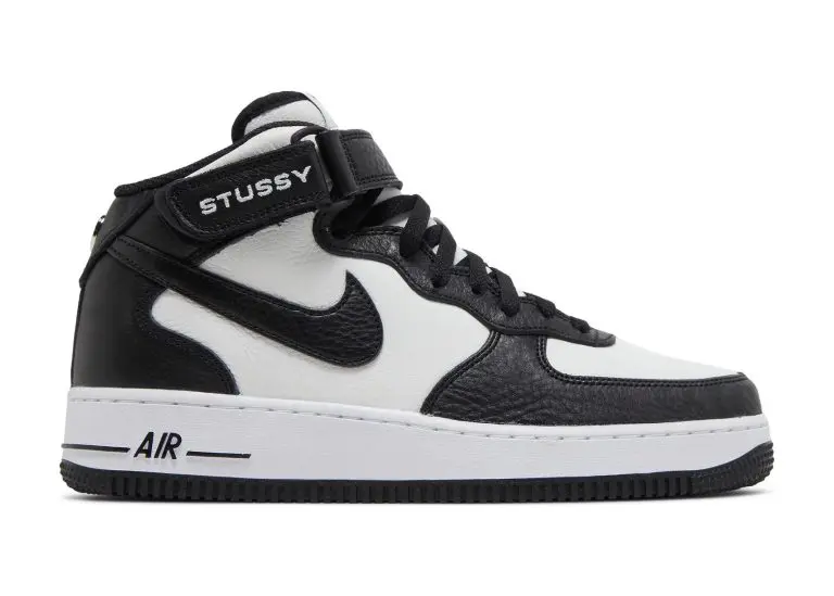 nike air force 1 mid stussy light bone black