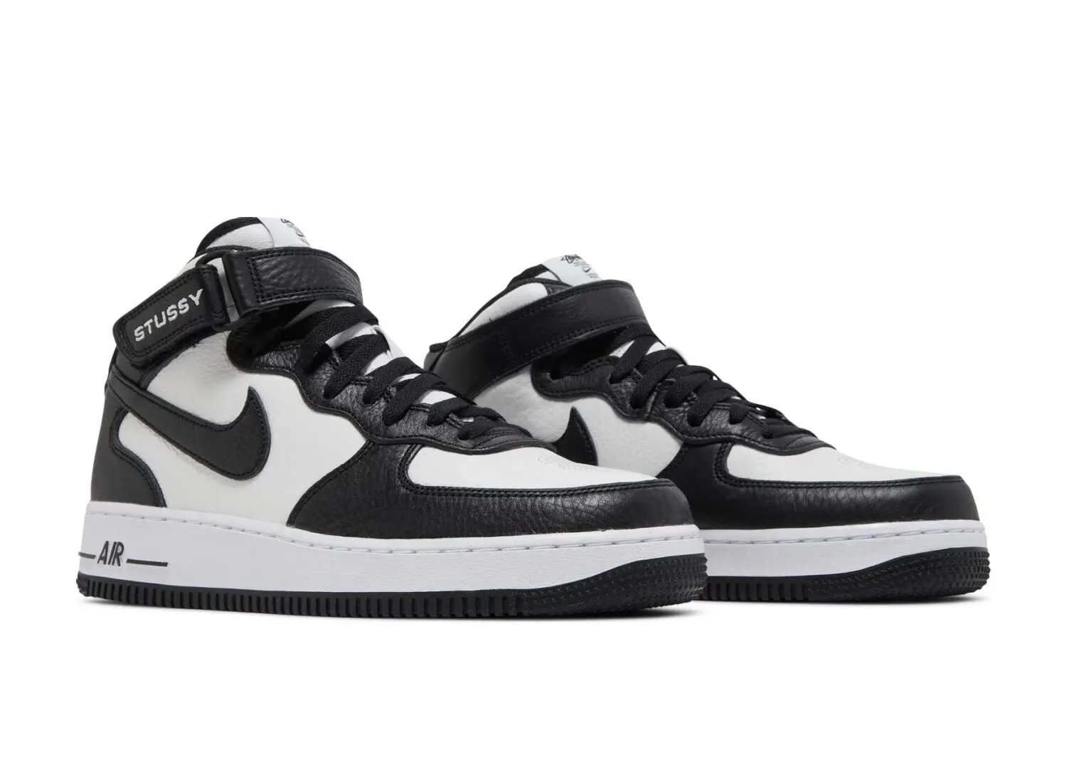 nike air force 1 mid stussy light bone black5