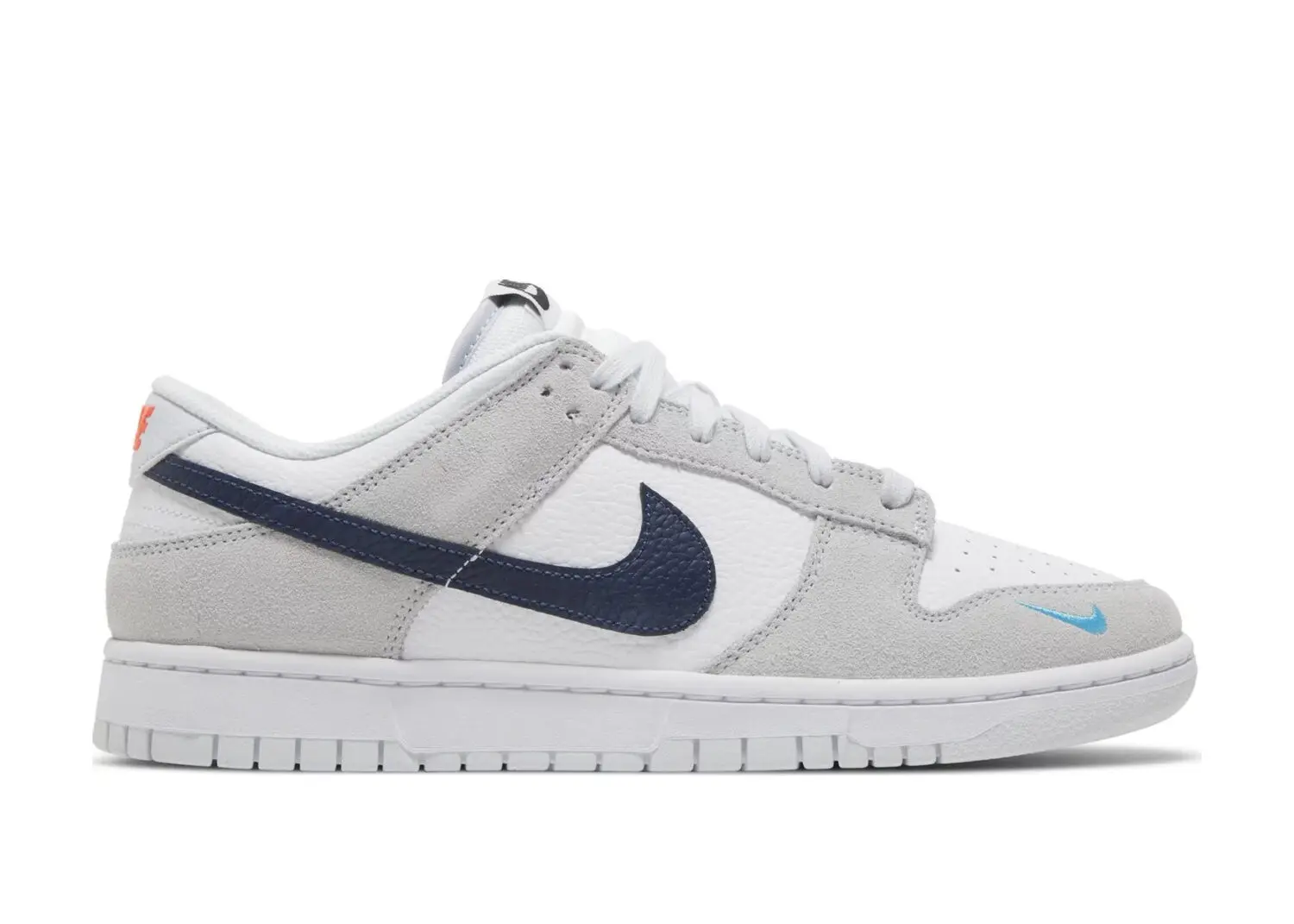 nike dunk low white grey navy aqua mini swoosh
