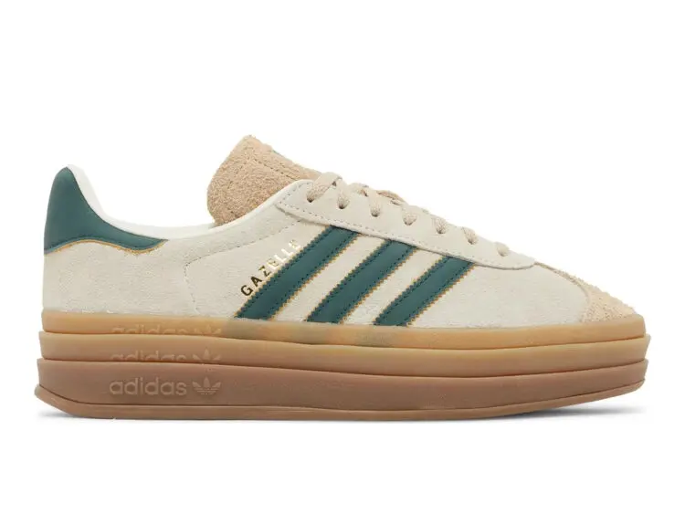 adidas gazelle bold magic beige collegiate green (w)