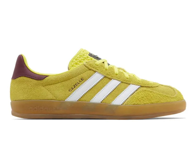 adidas gazelle indoor bright yellow collegiate burgundy (w)