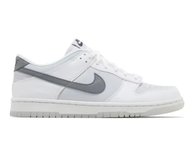 nike dunk low reflective swoosh white (gs)