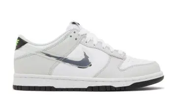 Nike Dunk Low Glitch Swoosh White Grey (GS)