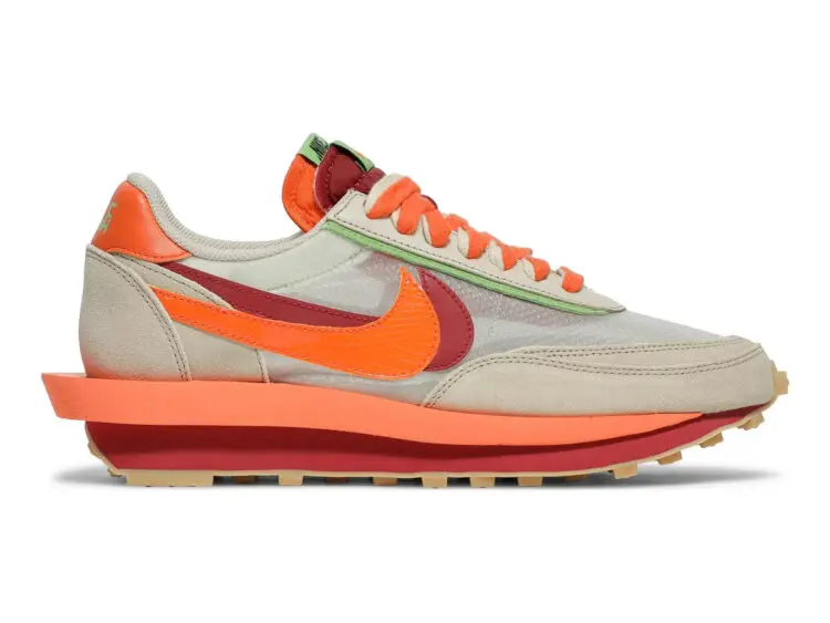 nike ld waffle sacai clot kiss of death net orange blaze