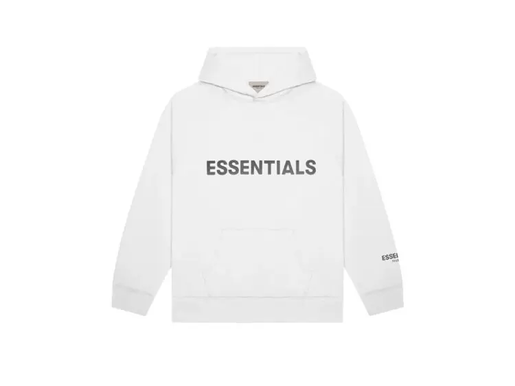 fear of god essentials hoodie white