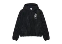 nike x stussy striped wool jacket black