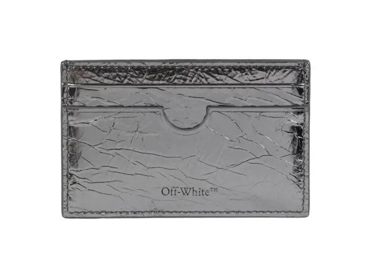 off white jitney simple lamina card case silver 2