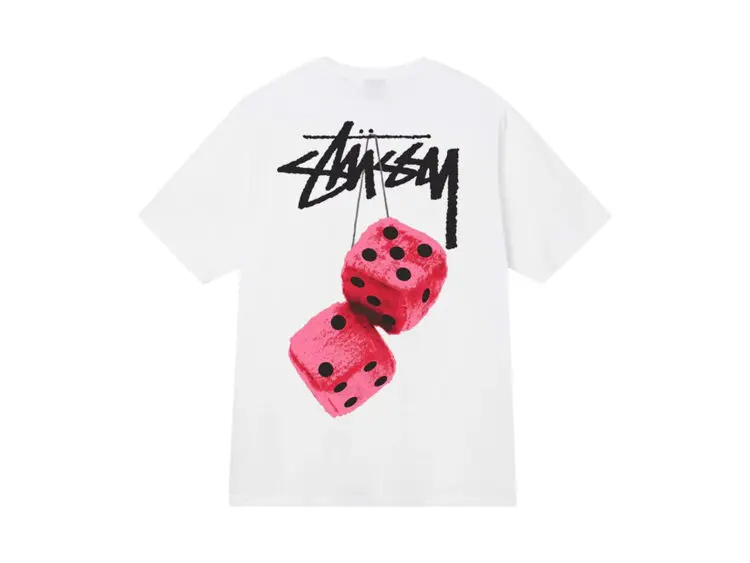 stüssy fuzzy dice tee white 2