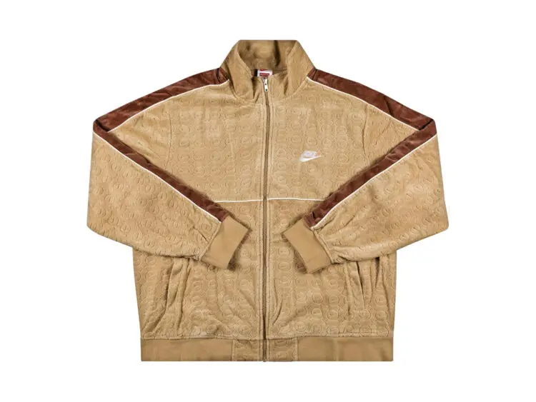 supreme nike velour track jacket tan