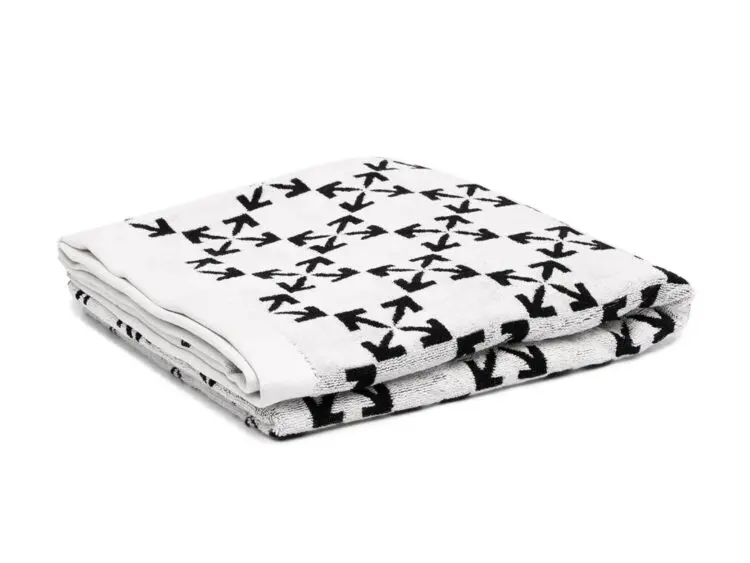 off white arrow pattern towel