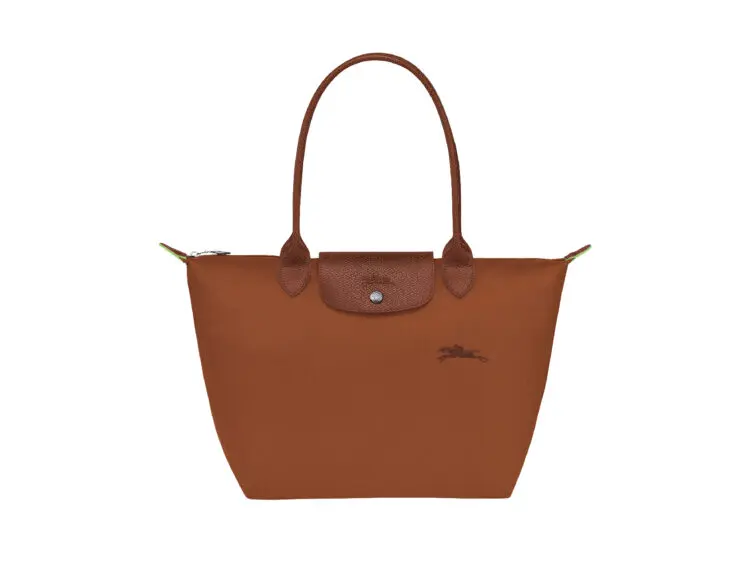 longchamp le pliage green medium tote bag cognac
