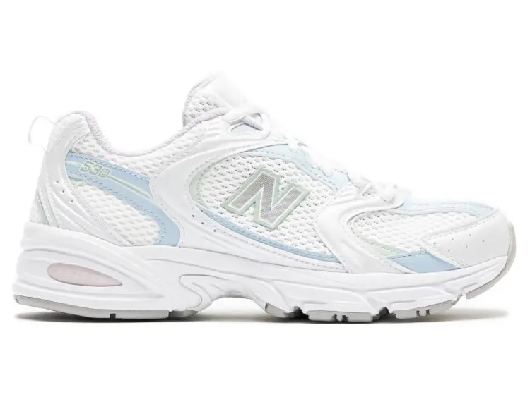 new balance 530 white light chrome blue clay ash