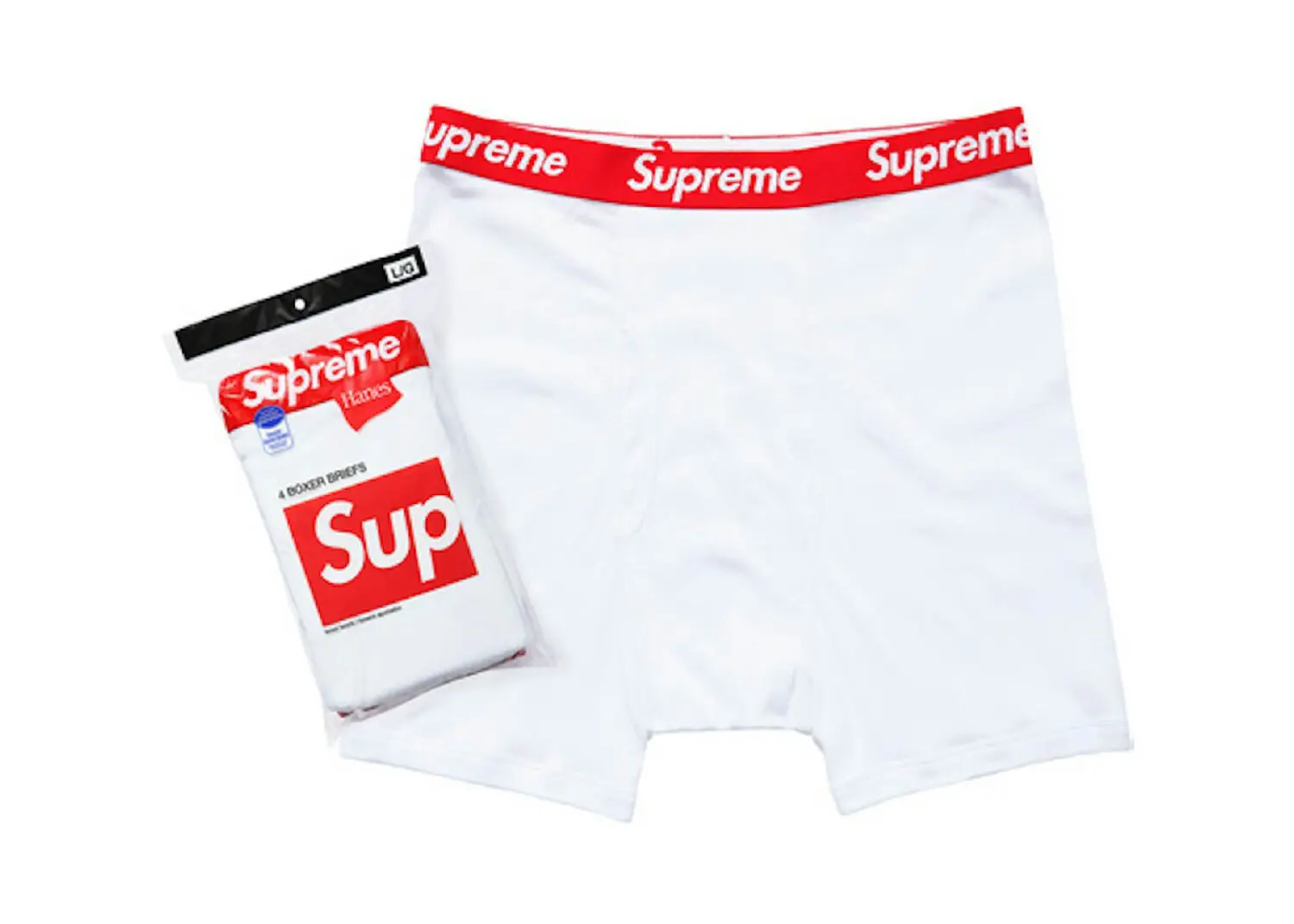 supreme hanes boxer briefs (4 pack) white