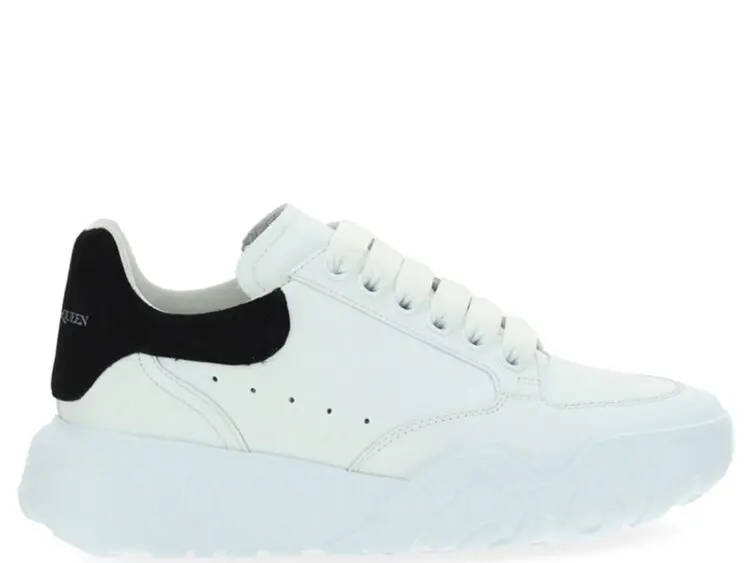 alexander mcqueen oversized court trainer white black (w)