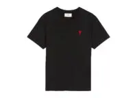 ami paris ami de coeur classic fit t shirt black:red