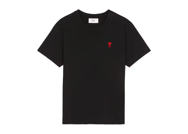 ami paris ami de coeur classic fit t shirt black:red