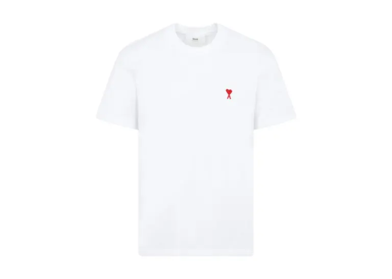 ami paris ami de coeur classic fit t shirt white:red