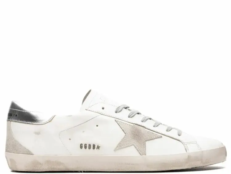golden goose super star white silver