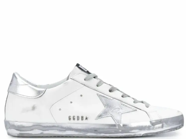 golden goose super star white silver sparkle (w)