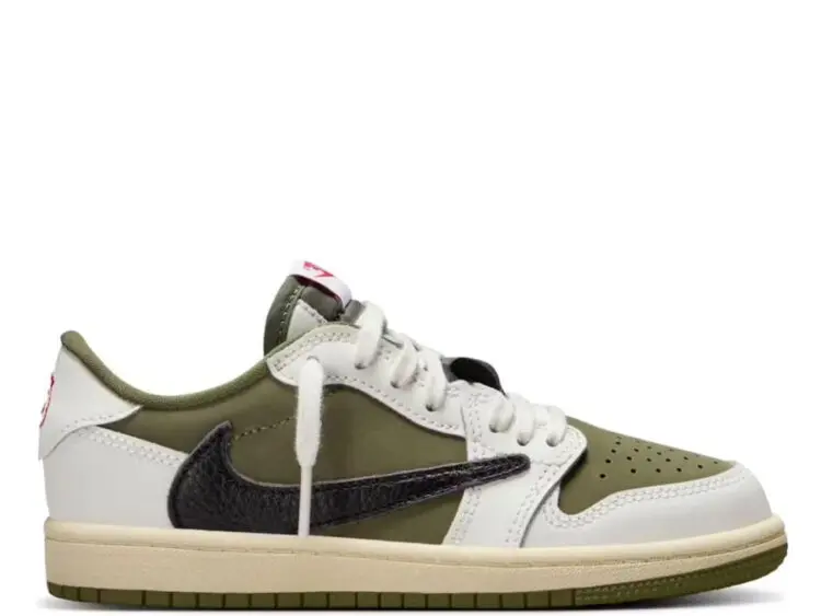nike air jordan 1 retro low og sp travis scott medium olive (ps)