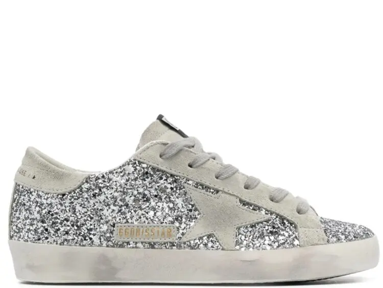 golden goose super star silver glitter ice gray (w)