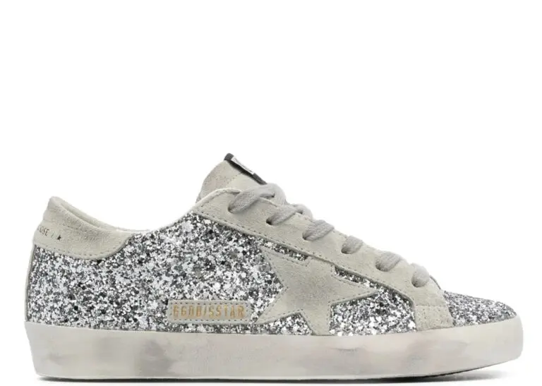 golden goose super star silver glitter ice gray (w)